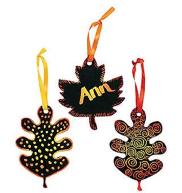 Κατασκευή φθινοπωρινά φύλλα από χαρτόνι (scratch art)